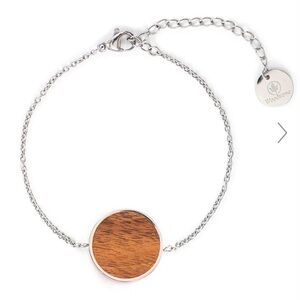 🛍️NEW Woodstone Daisy Walnut Silver Bracelet